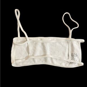 Free People intimately white barely there bandeau bra with straps strappy back M